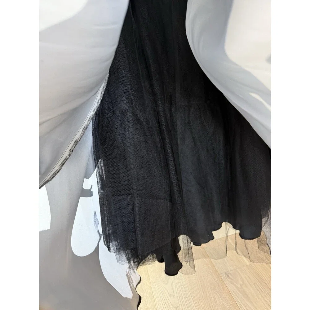 Madison James Women’s Gown Dress 0 2 XS Prom Formal Maxi Top Skirt Black White - Picture 8 of 9